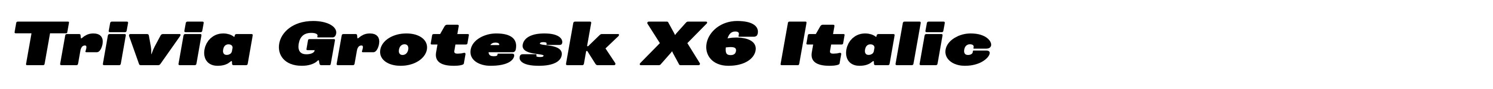 Trivia Grotesk X6 Italic